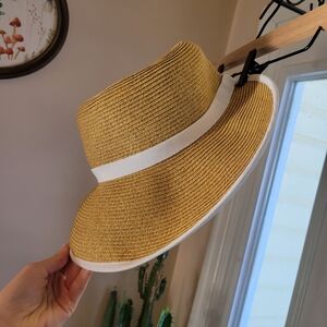 Cappelli‎ Tan Woven Straw Brim Hat, One Size Fits All